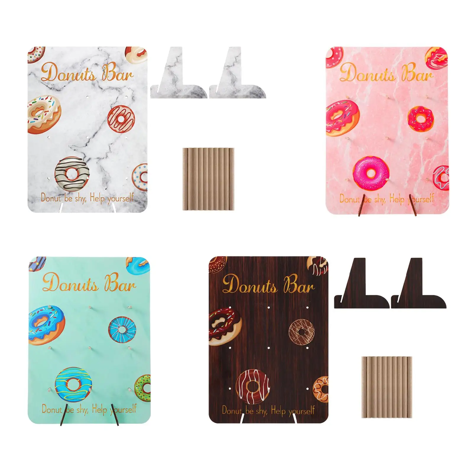 Reusable Donut Wall Stand Rustic Doughnut Board Holder for Baby Showers Donut Party Supplies Bridal Shower Birthday Decorations