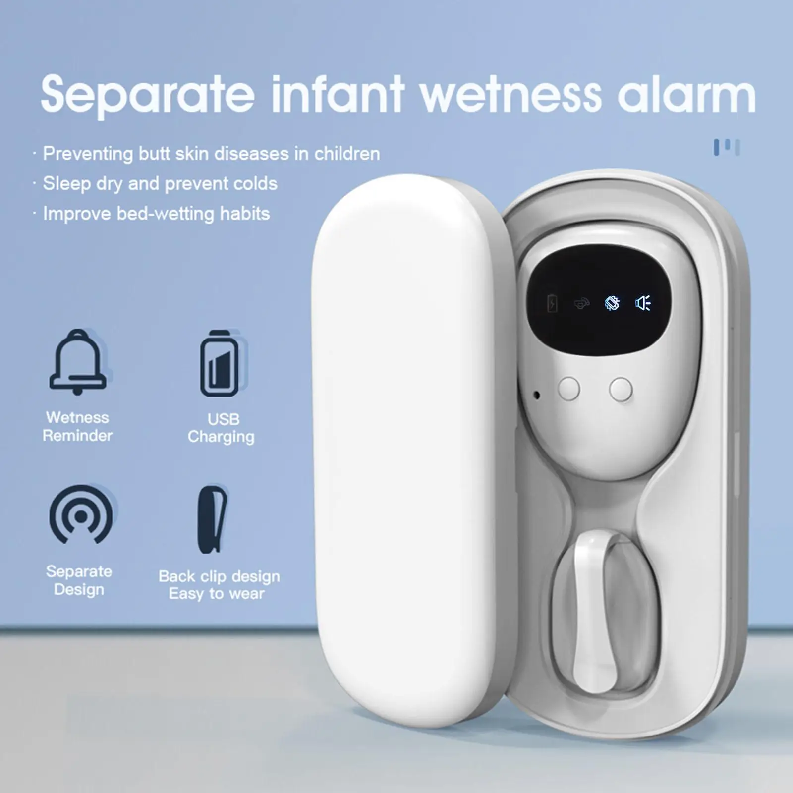 Wireless Monitor Urine Sensor Professional Bed Wetting Alarm Prevention Aid for Enuresis Boys Grils Deep Sleeper