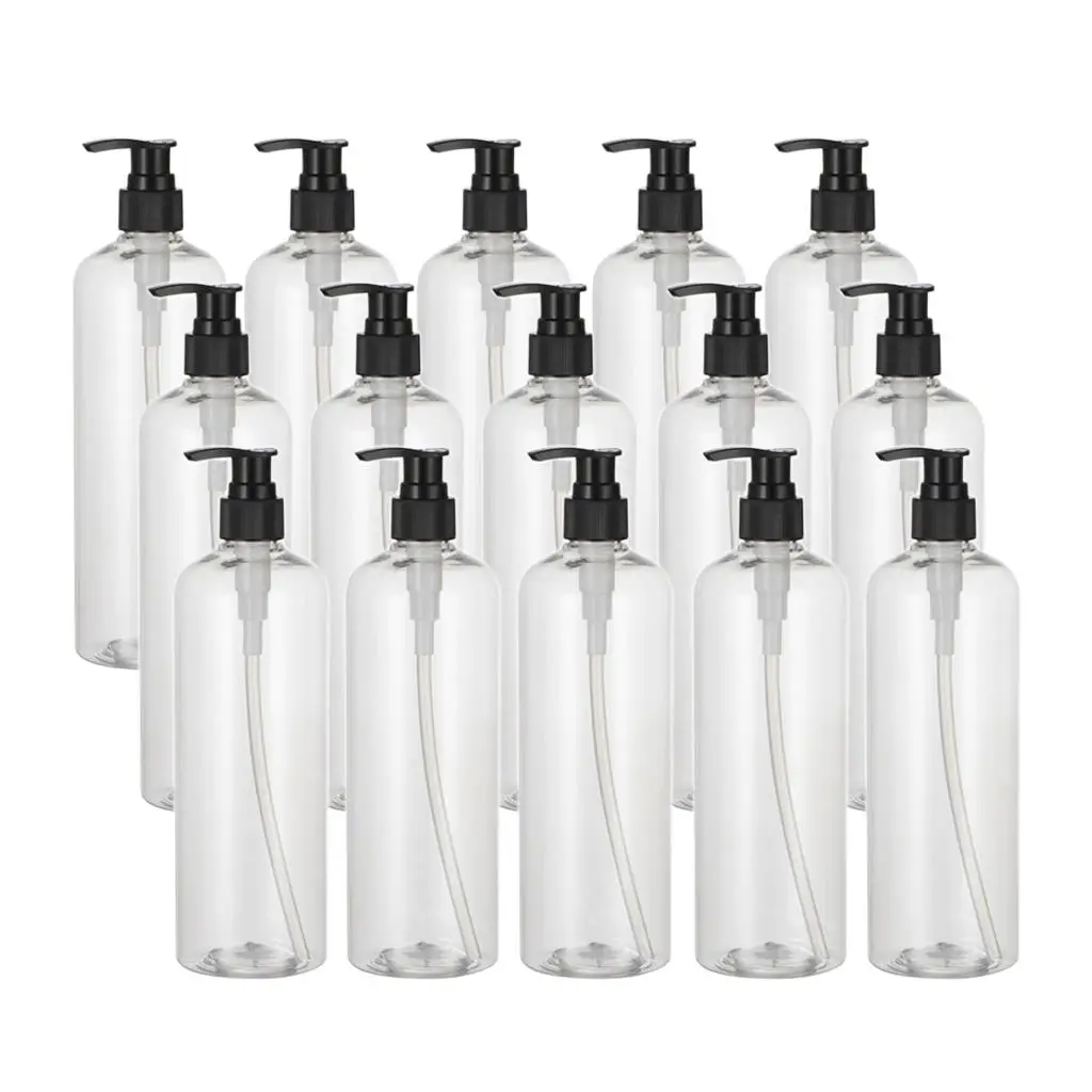 15 Pieces 500ml Shampoo Bottles Dispenser Containers Set for Shower Gel Emulsion