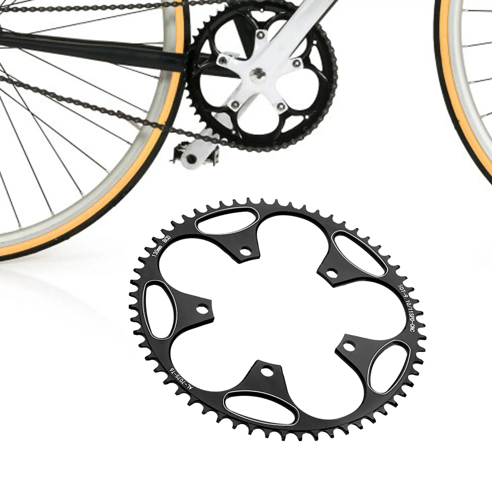 130BCD Sprocket Chainwheel Aluminum Crankset Replace Easy Installation Chain Accessories Bike Narrow Wide Chainring for