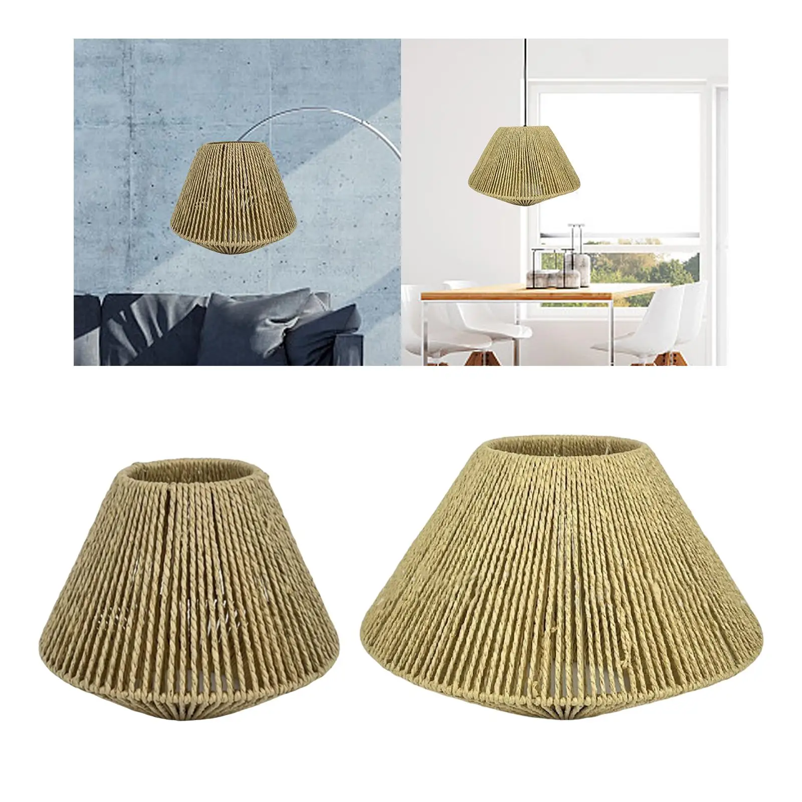 Country Style Chandelier Cover Pendant Light Cover Removable Handwoven Lampshade for Teahouse Living Room Bedroom Bar Decoration