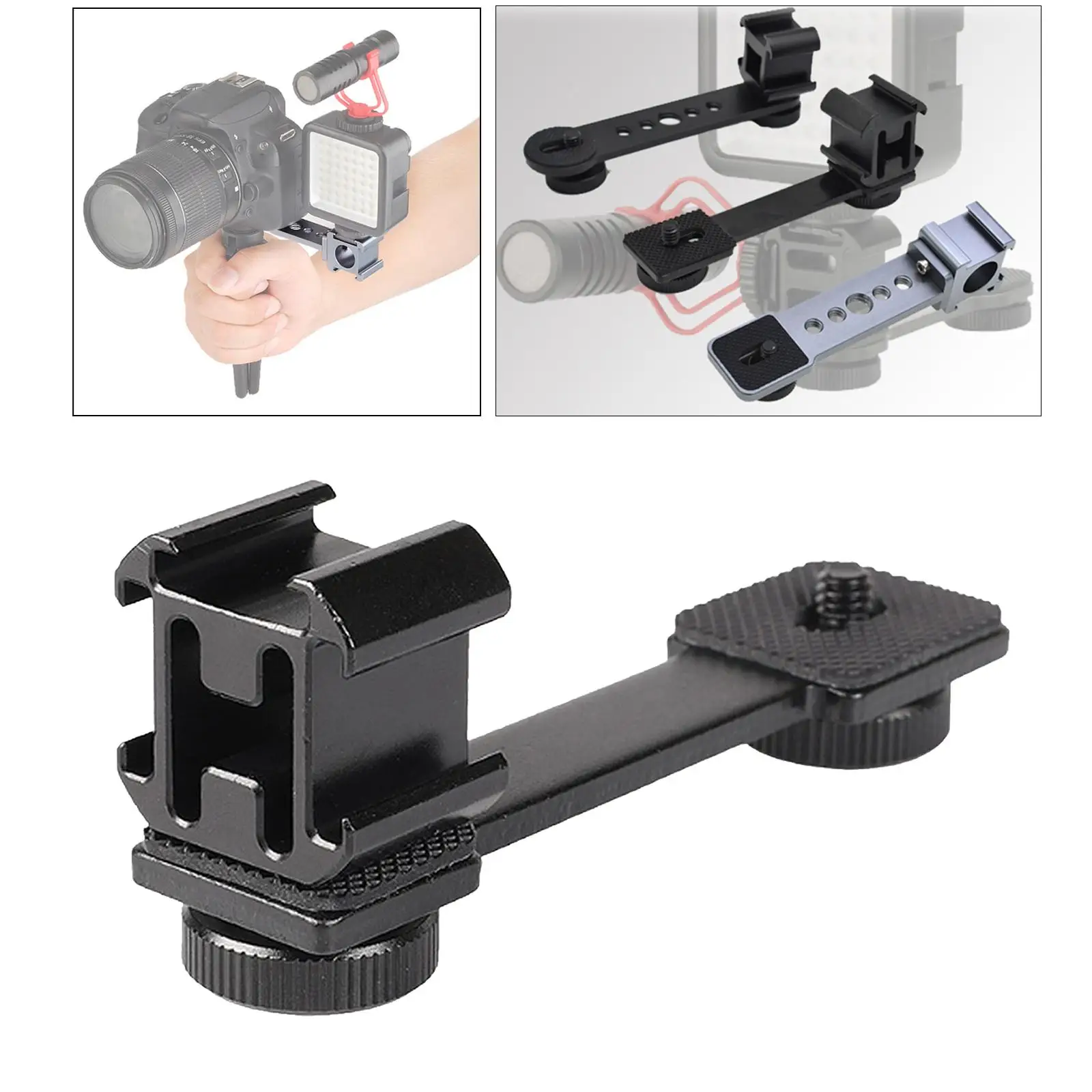 Cold Shoe Mount Plate Video Microphone Stand Bracket for  Mobile 3 2
