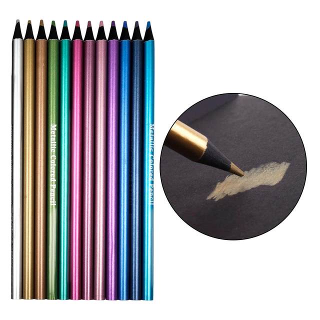 Pencil Drawing Sketching Pencils Set  Sets Metallic Color Pencils - 12  Colors - Aliexpress