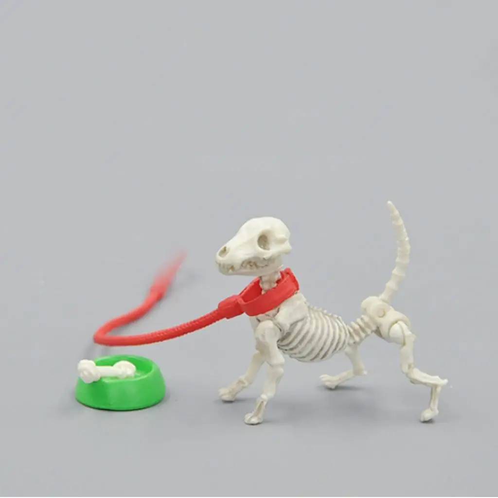 Miniature Halloween Jointed Dog Figures for Dollhouse Room/Garden Display