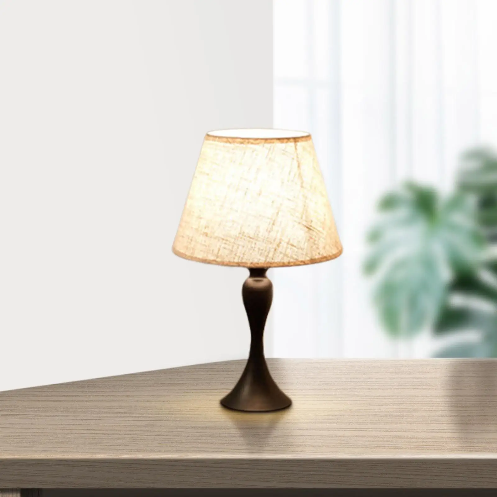 Retro Table Lamp Desk Light Bedside Lamp Cloth Lampshade Romantic Eye Protection Decorative Night Lamp for Study Room Home Decor