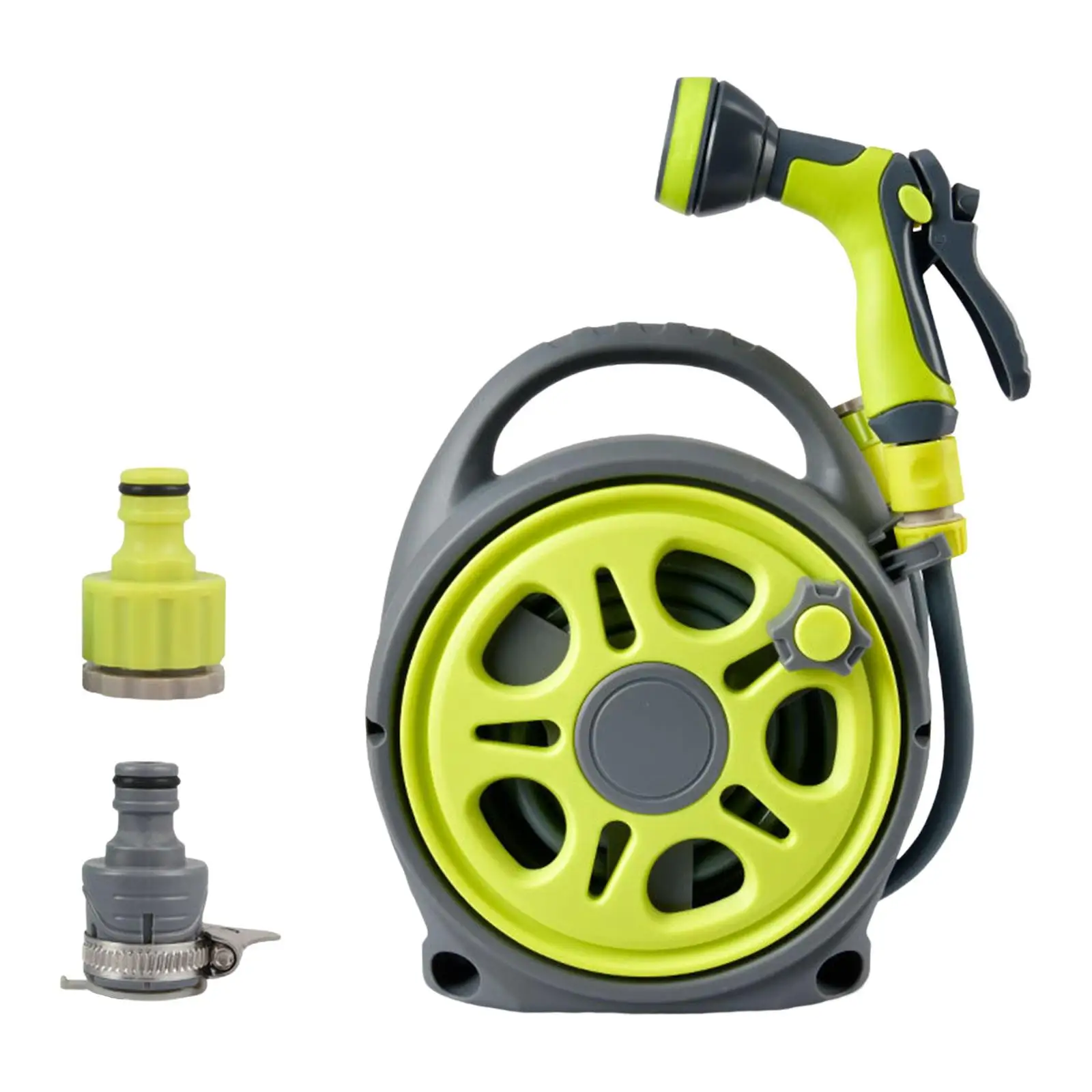 Portable Garden Hose Reel ,7 Function Nozzle ,Heavy Duty Garden Hose, Rolling