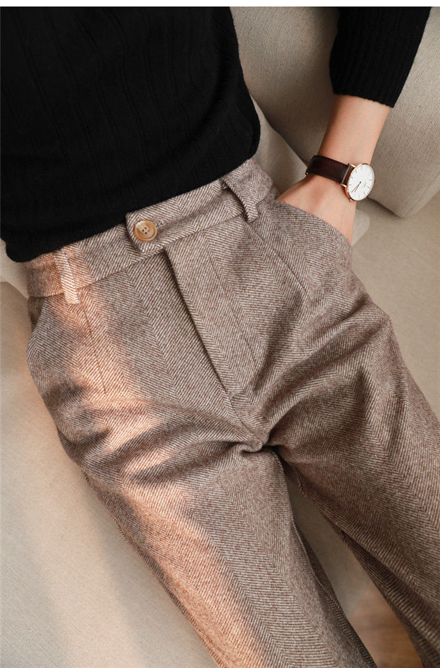 Woolen Pants Women's Harem Pencil Pants 2023