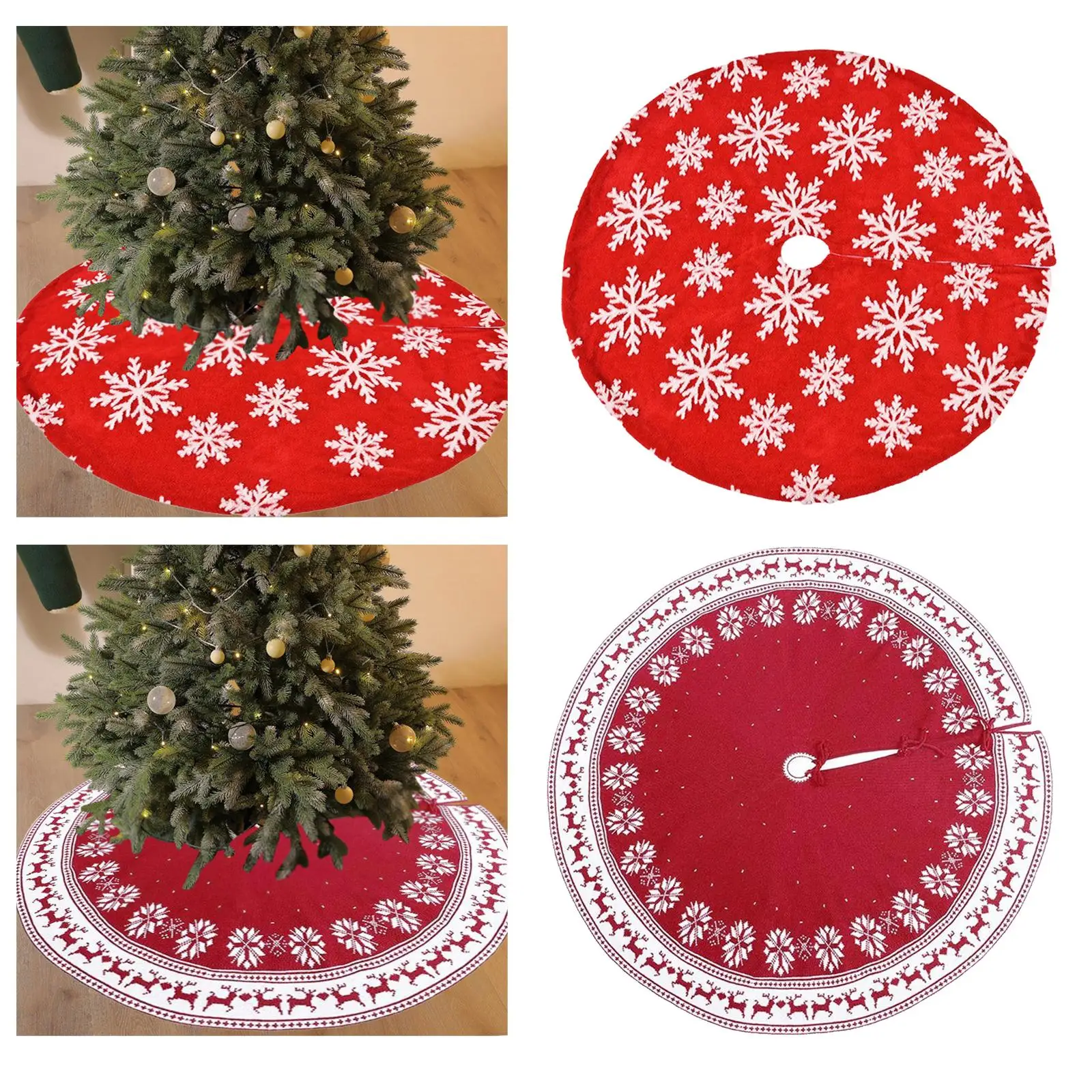 35inch Christmas Tree Skirt Soft Floor Mat for Thanksgiving Party Ornaments