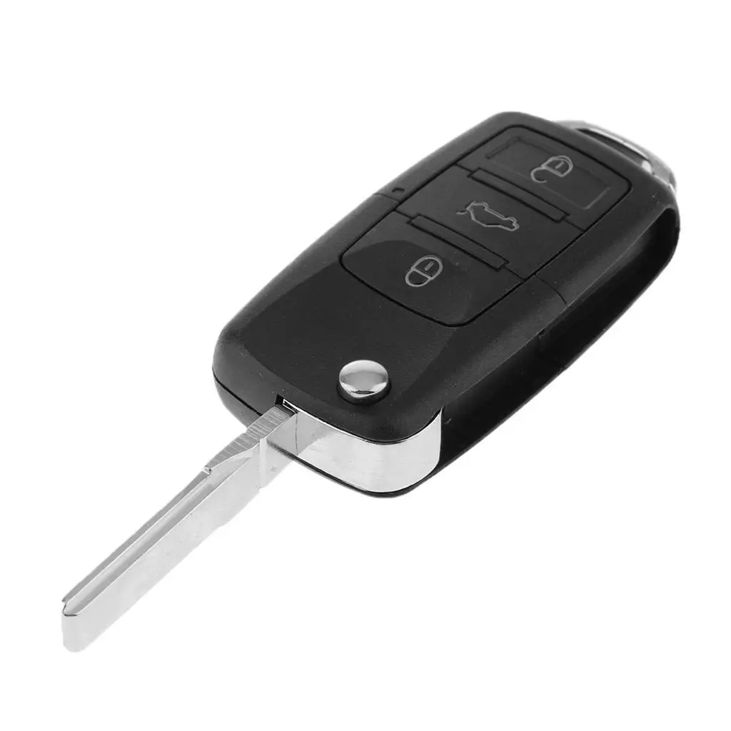 3 Buttons Car Flip Remote Key ID48 Chip Uncut Blade For VW  2002 Part Number:1J0959753AH