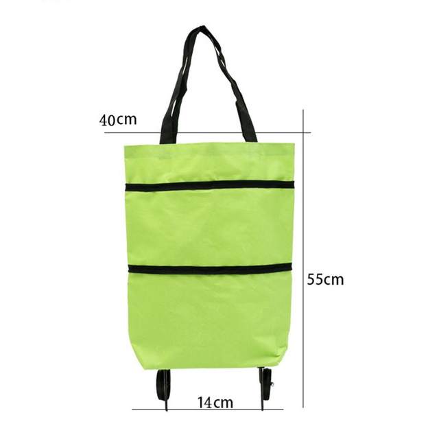 Compre Bolsa Plegable De Compras Con Dos Ruedas, Medidas 31x21x45cm y Bolsa  De Carrito De Compras de China