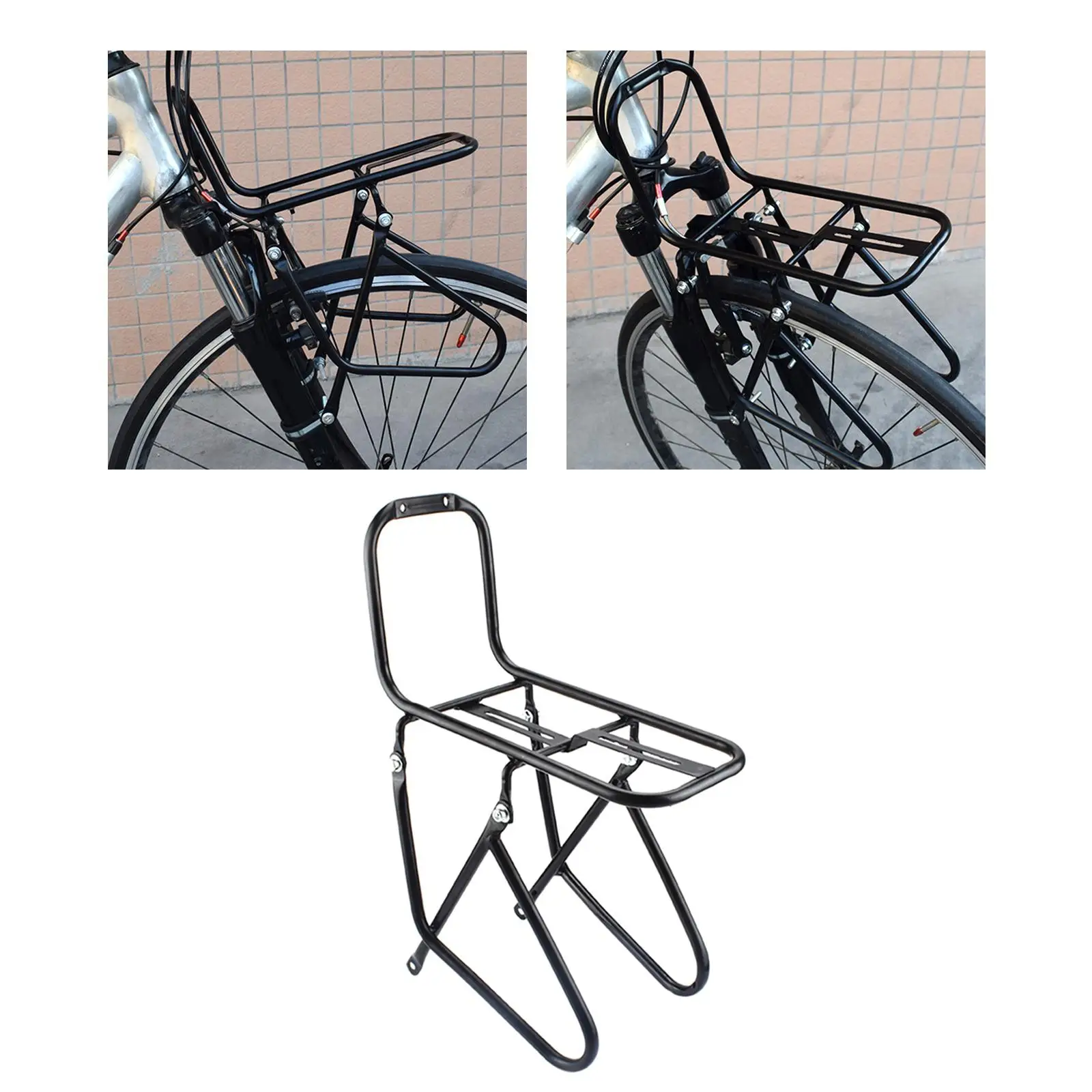 Bike Front Rack Bicycle Carrier Panniers Bag Basket Luggage Shelf Cargo Rack Durable Practical Sturdy Carrier for Mountain Bikes