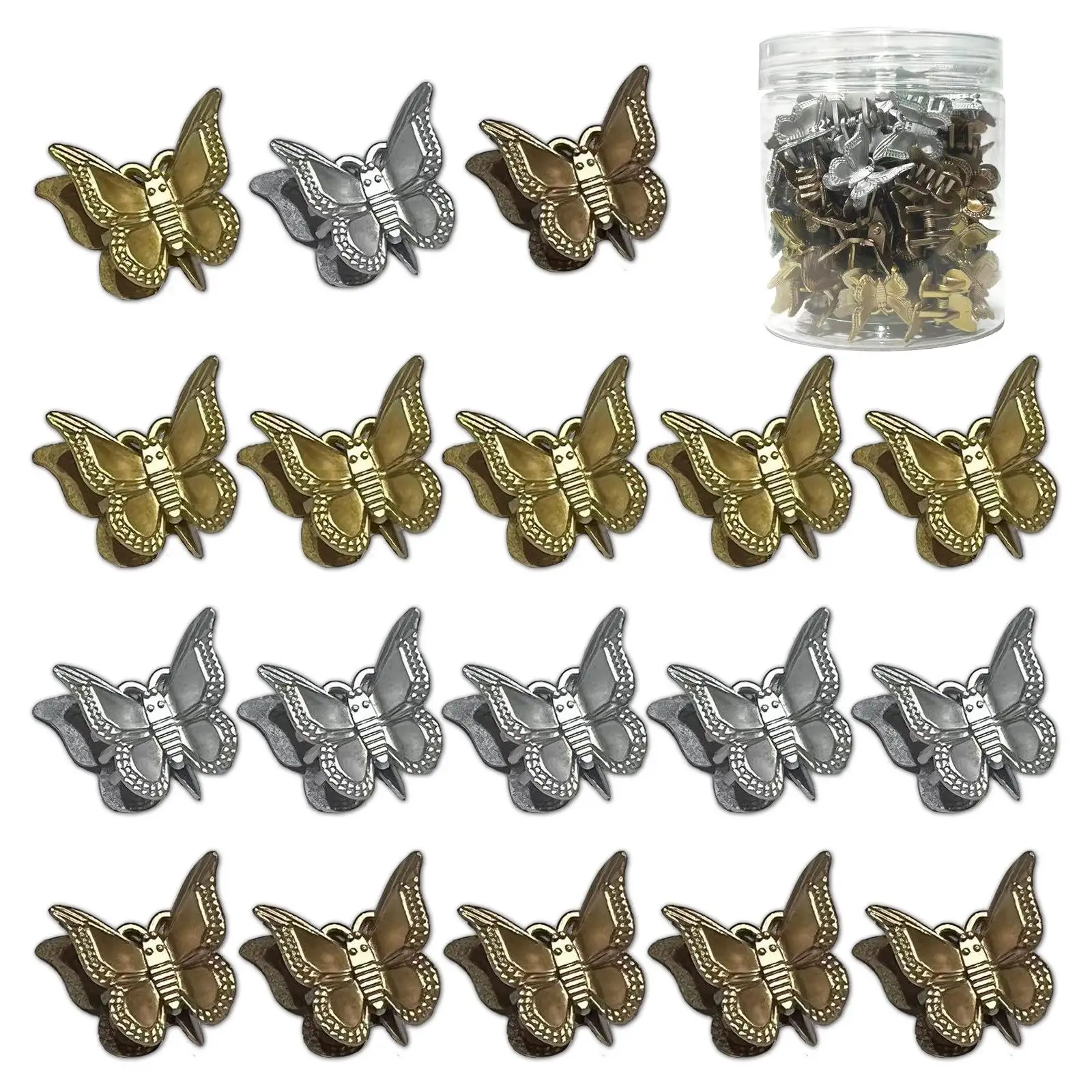 50Pcs Butterfly Hair Clips Beautiful with Box Hair Accessories Hair Claws Clips for Party