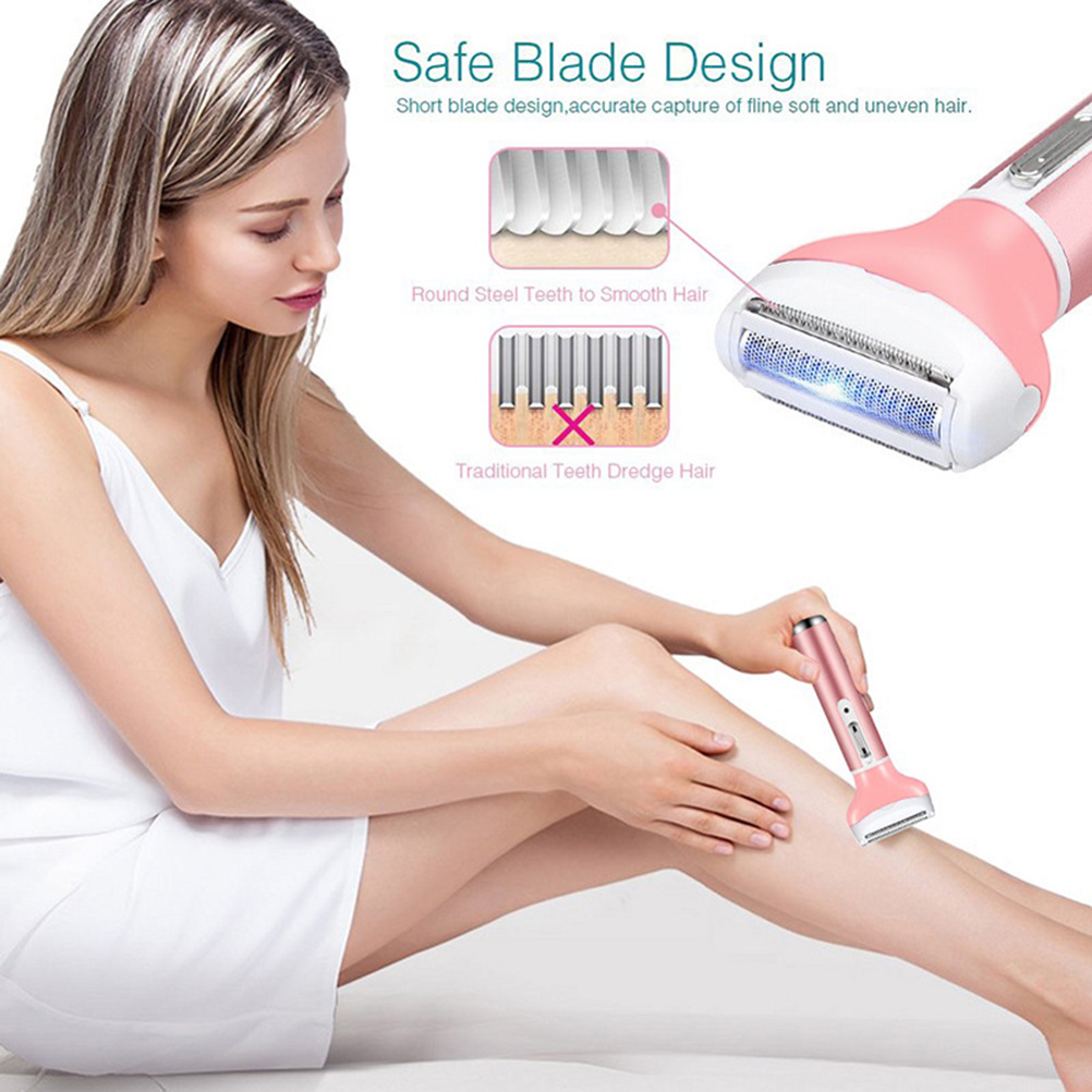 Removedor de Cabelo Aparador de Pêlos 4 em 1 Elétrico Recarregável Lady Shaver Nariz Sobrancelha Shaper Perna Axila Biquíni Trimmer Depilador Feminino 3 Weddings & Events