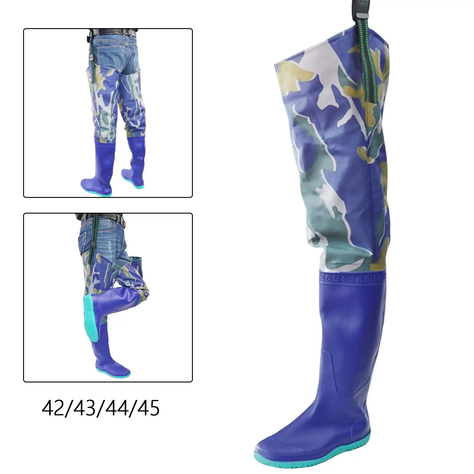 Fishing Hip Waders, Hip Boots Water Resistant Thigh Waders with Buckle Boots