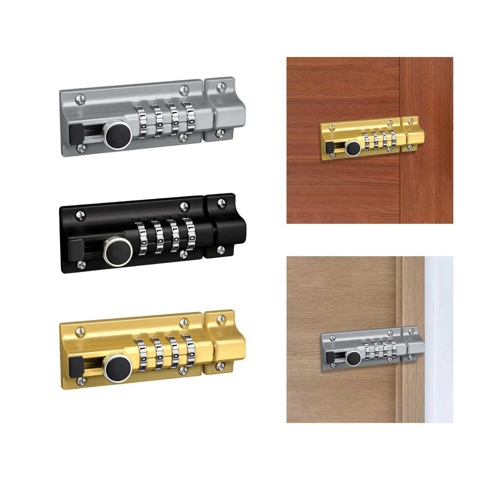 Combination Locking Bolt Cabinet Password Lock Zinc Alloy Sliding Bolt Latch