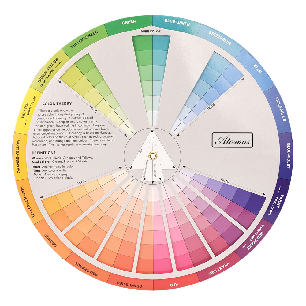 Best of Professional Paper Card Design Color Mixing Wheel Ink Chart Guidance Round Central Circle Rotates Tattoo Nail Pigment Reviews & Tips