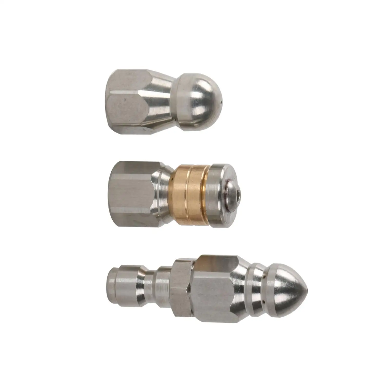 3 Pieces Sewer Jet Nozzle Drain Cleaning Nozzle for Driveway Sewer Lawns