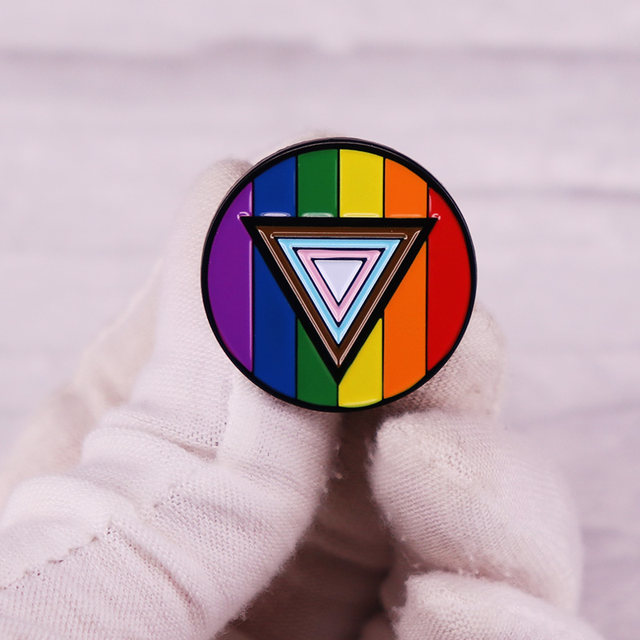 POC Inclusive LGBTQ Rainbow Pride Flag Heart-Shaped Snake Enamel Pin