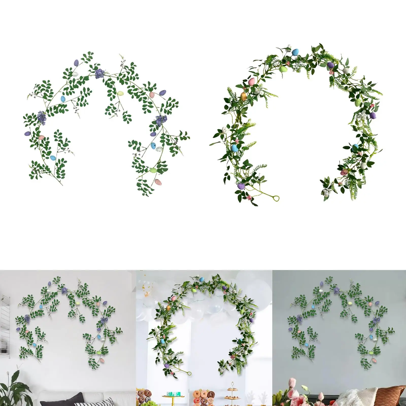 Easter Egg Artificial Spring Vine Garland Ornament Durable for Rustic Mantle Arch
