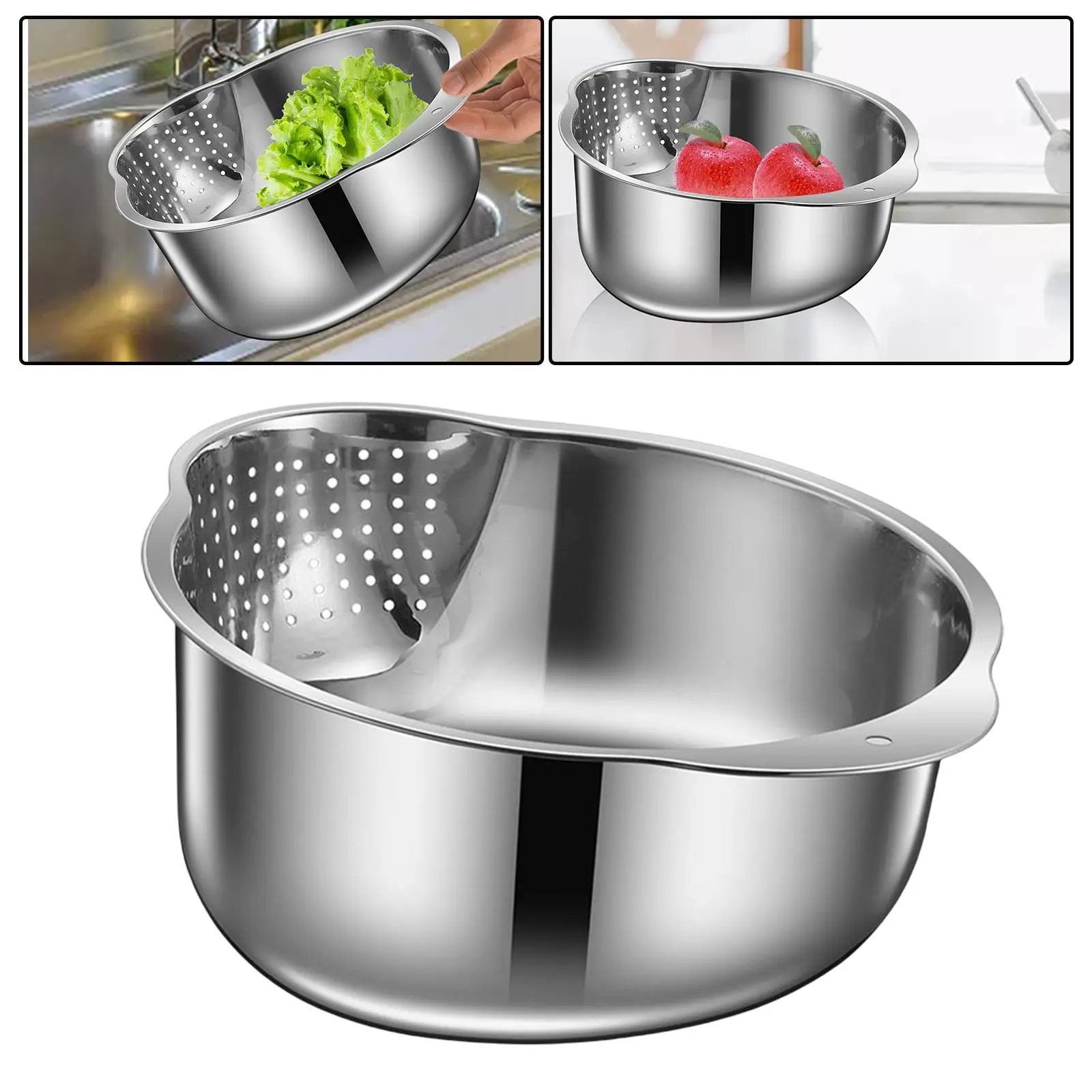 Drain Colander Rice Washer Strainer Bowl Kitchen Colander Strainer for Veggies Rice Meat