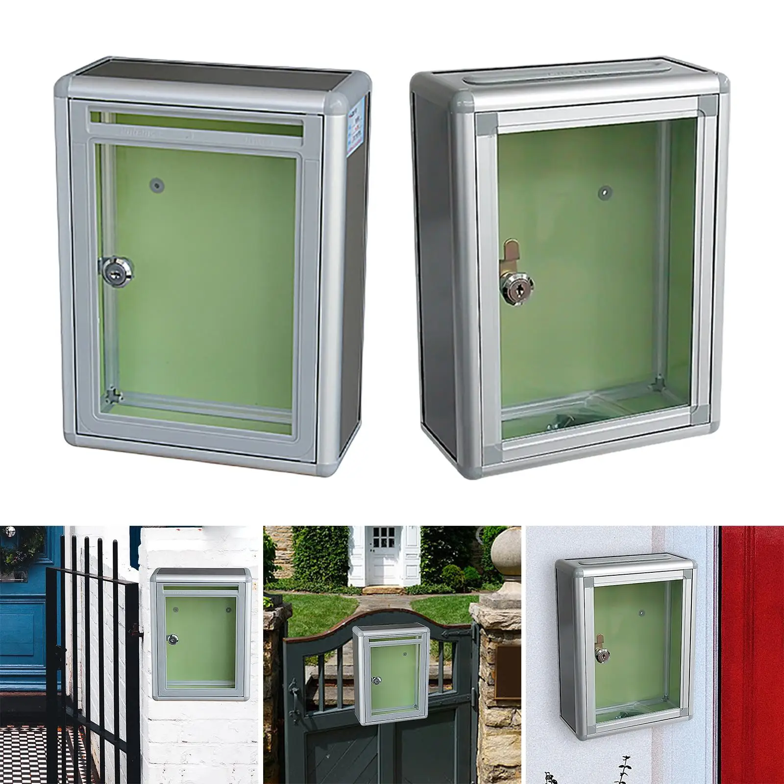 Lockable Wall Mount Mailbox Post Box Decorative Letterboxes for Home Business