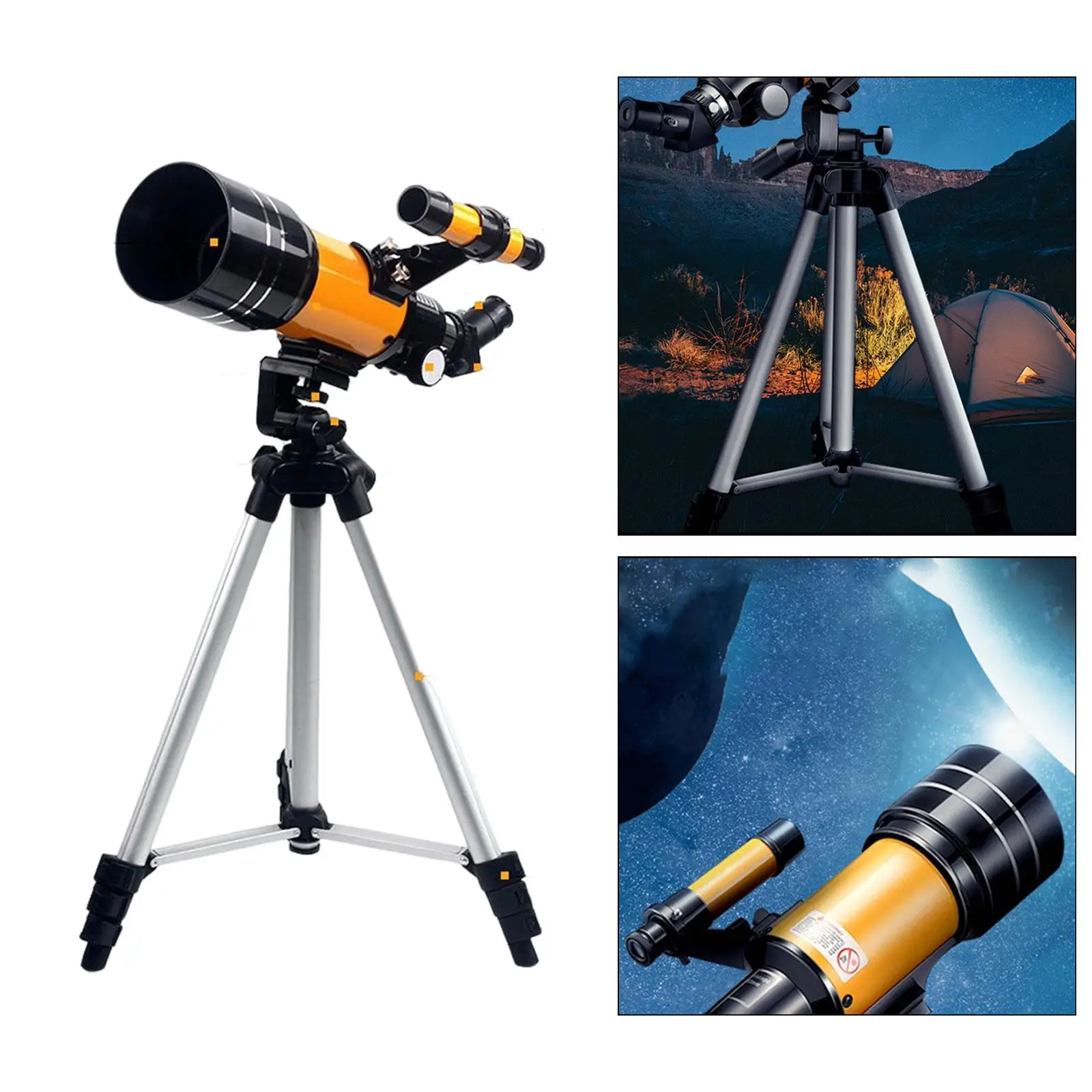 Travel Telescope 70mm apertures 300mm Fully Multi Coated with Adjustable Tripod 150x Monocular Telescope for Kids Beginners