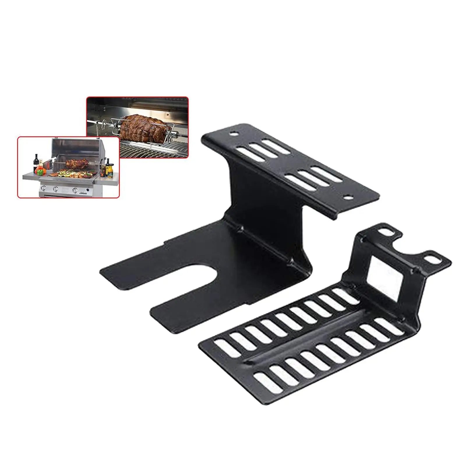 Grill Rotisserie Mounting Bracket Set Ordinary Easy to Install for Outdoor