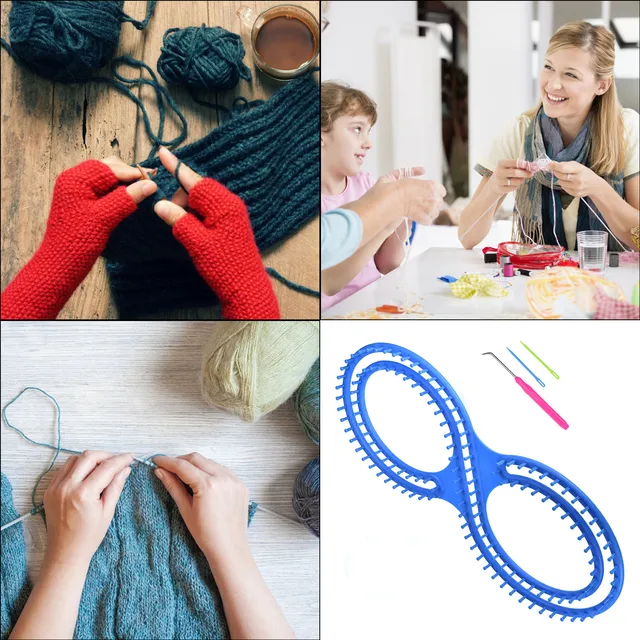 Nisorpa Afghan Loom Knitting Board, Weave Loom Kit, Knitting Sweater Helper, Creative DIY Knitting, Size: One size, Blue