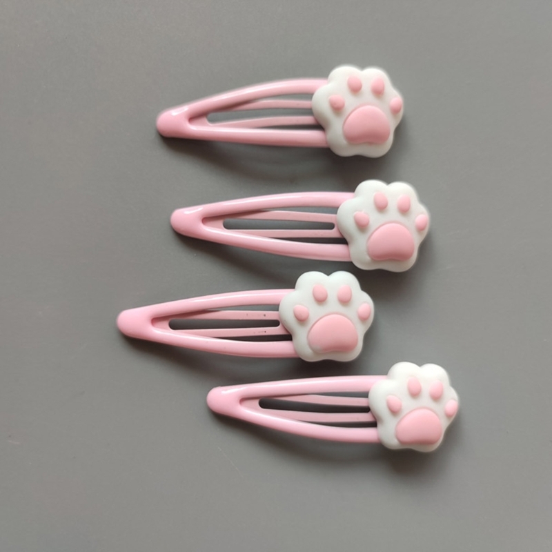 Romwe 2pcs Paw Decor Hair Clip, One-Size