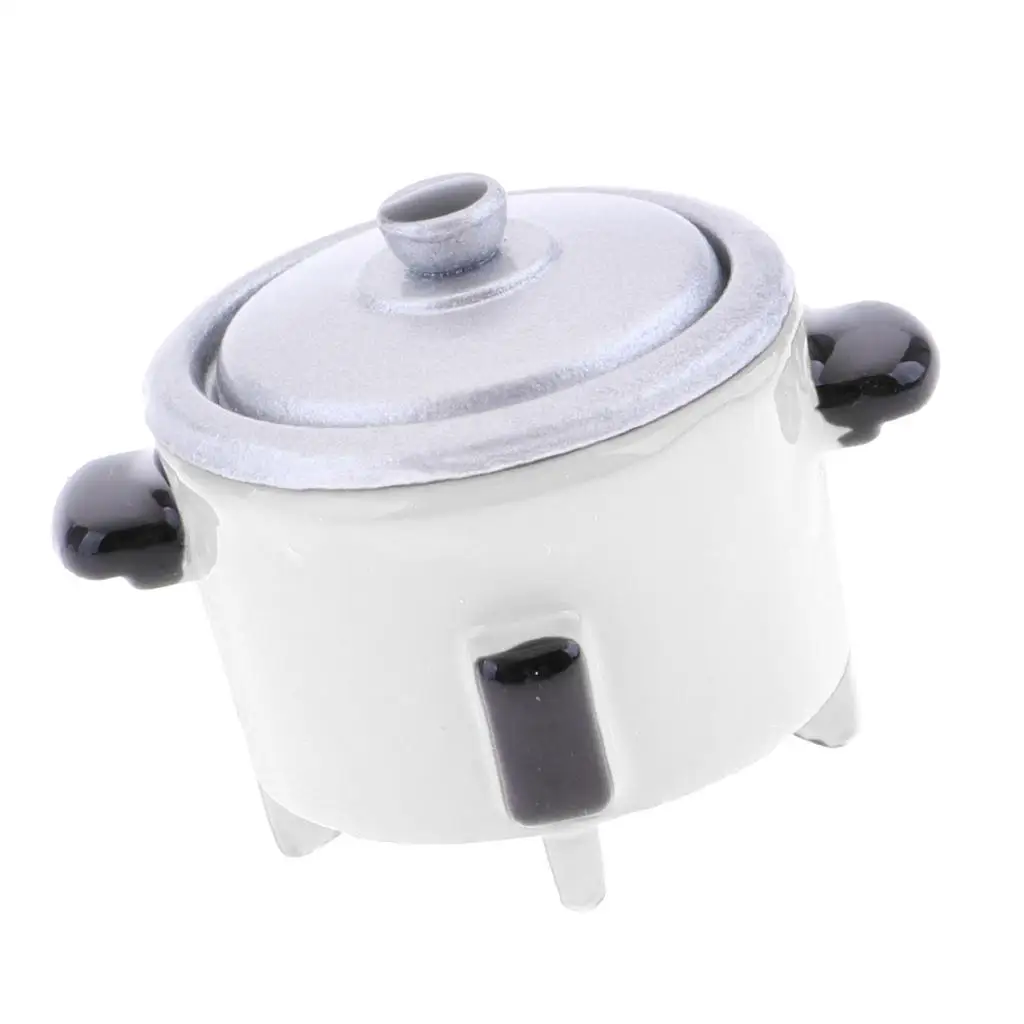  Rice Cooker Toy :12 Doll House Miniature Cookware Accessory White