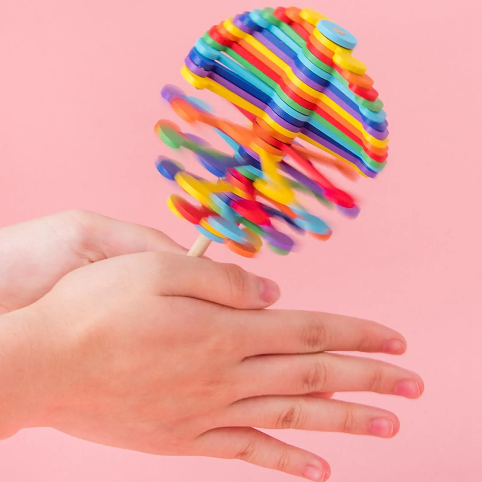 Multicolor Rotating Spiral Lollipop Wooden Rotary Spiral Lollipop for Birthday Party Favors