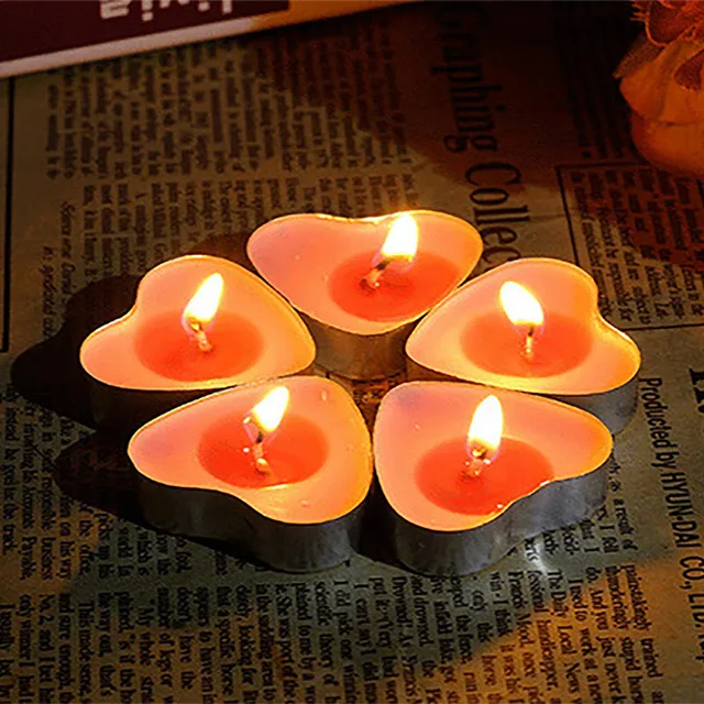 20 Pieces Romantic Heart Shaped Candles Dipped In Gold Powder Smokeless  Candles for Birthday Valentine's Day - AliExpress