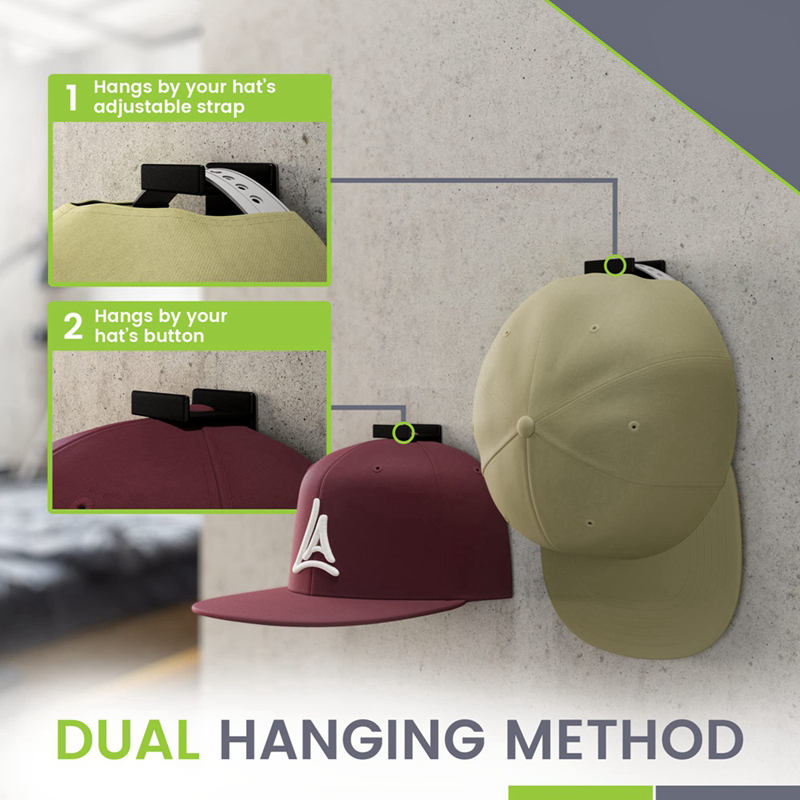 Description Picture 4 of item8pcs Adhesive Hat Hooks for Wall Hat Rack Hat Holder Organizer No Drilling Hat Holder Strong Hold Hat Hangers for Door