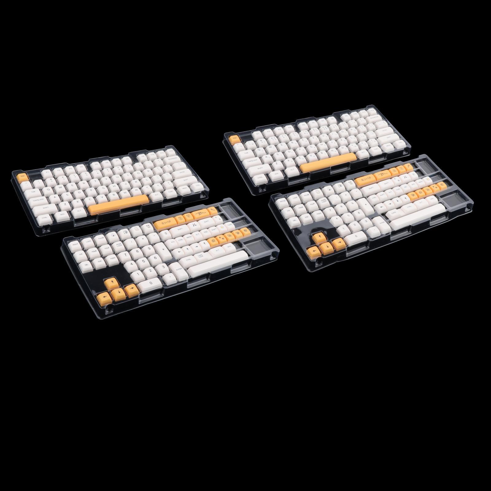 140-Key PBT Keycaps Kit Xda Profile Yellow Replacement for Mechanical Keyboards for Cherry 61/68/82 Compact Layout Keyboards