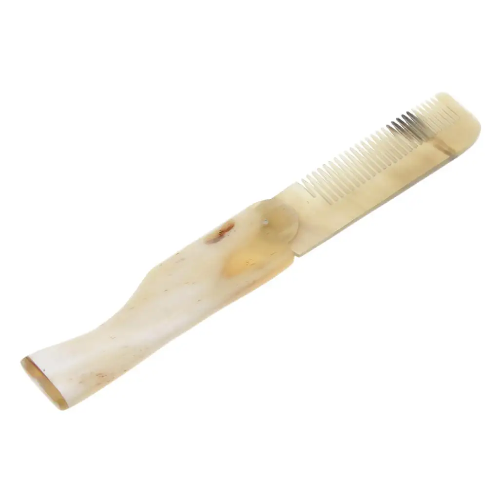Portable Natural Hair Care Comb Handcrafted Horn Fine Comb Massage Hair Brush