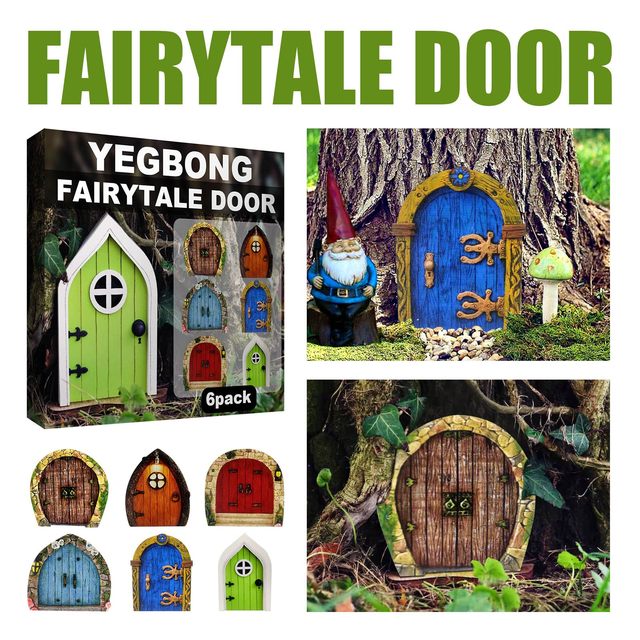 Miniature Fairy Door Hobbit Pixie Elf Tree Garden Gnome Ornament Home Decor  FAST J3X6 