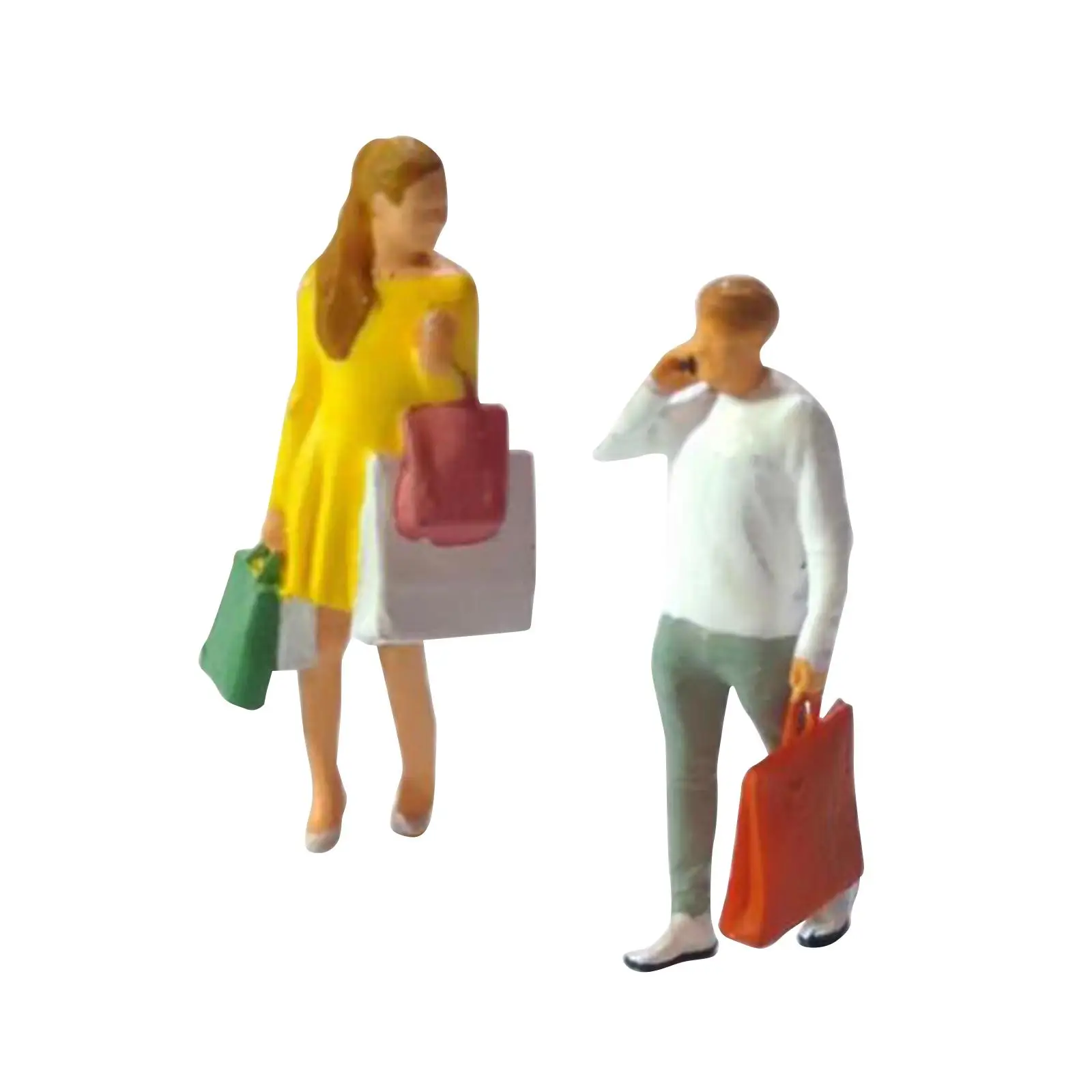 1/87 Scale Diorama Figure Handpainted Shopping Couple for Micro Landscape Railway Fariy Garden Photo Props Dollhouse Accessories