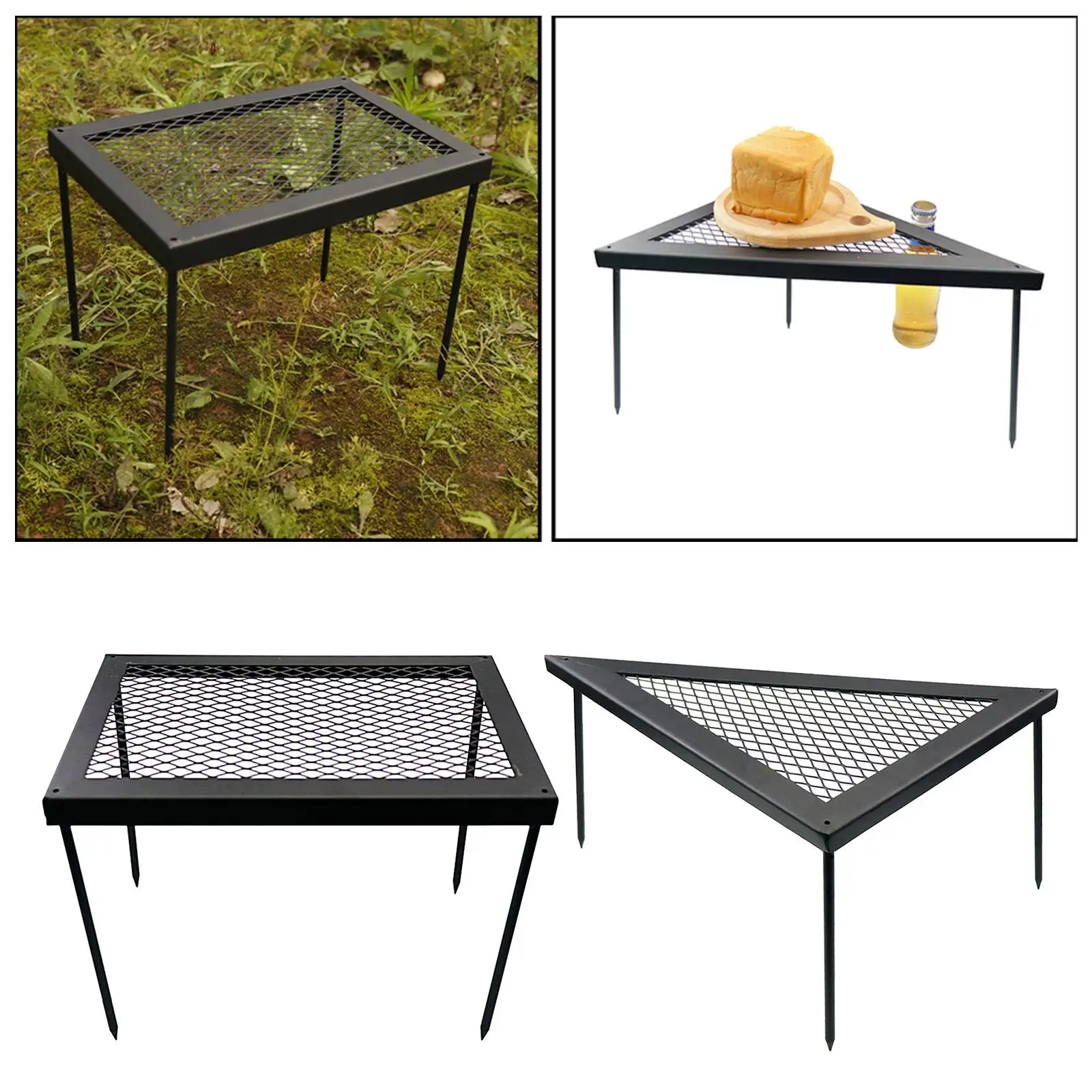 Folding Grill Table Camping Cooking Barbecue Table Pot Stand