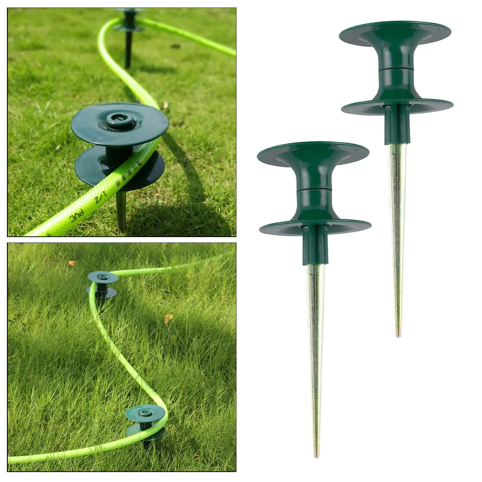 2 PCS Heavy Duty Garden Hose Guide Spike Roller Wheel Water Pipe  Top Plant Protection Water Irrigation Supplies