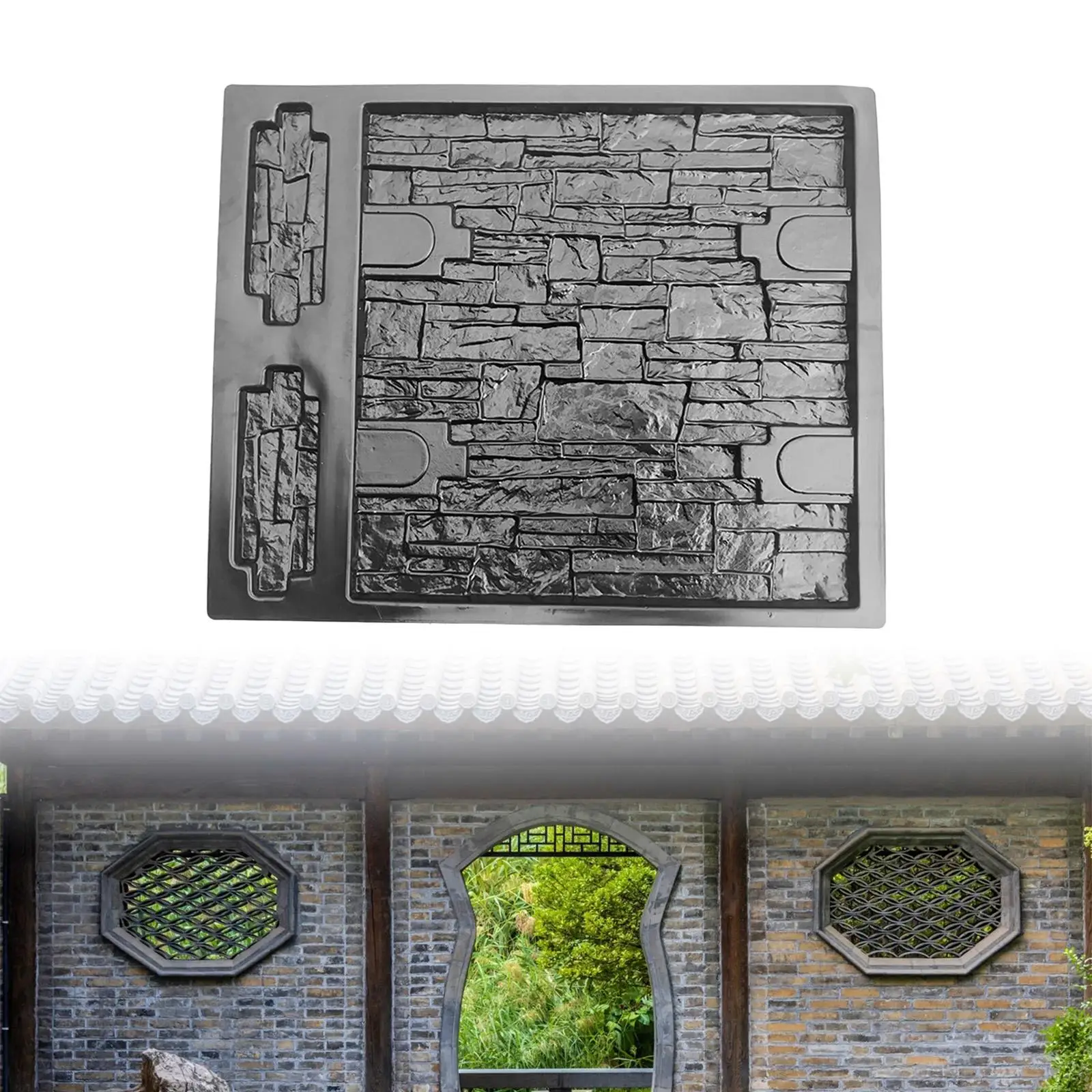 3D Wall Concrete Molds Stone Mold Mould ABS Plastic for Garden Decor Gypsum