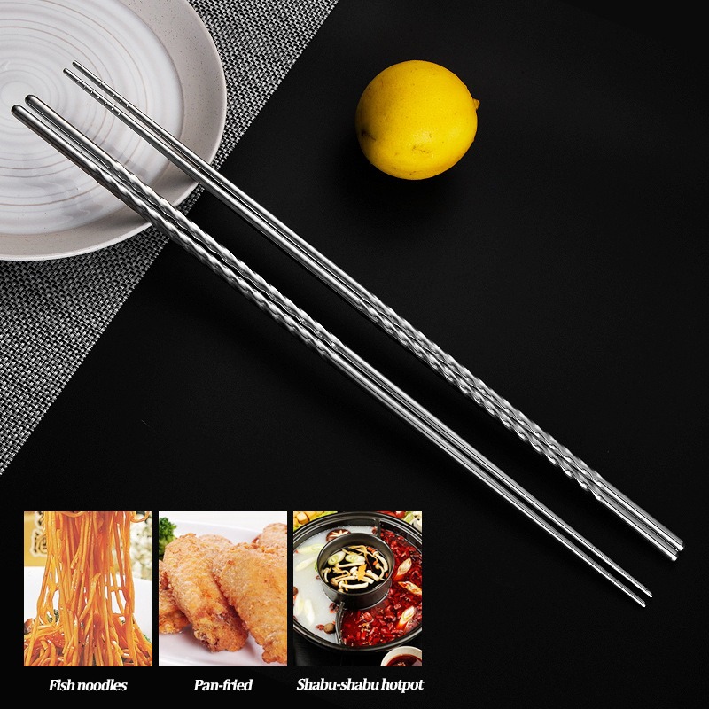 Cooking Chopsticks Stainless Steel Extra Long Cooking Chopsticks For Frying Food Noodles Sushi Chopsticks Kitchen Utensil