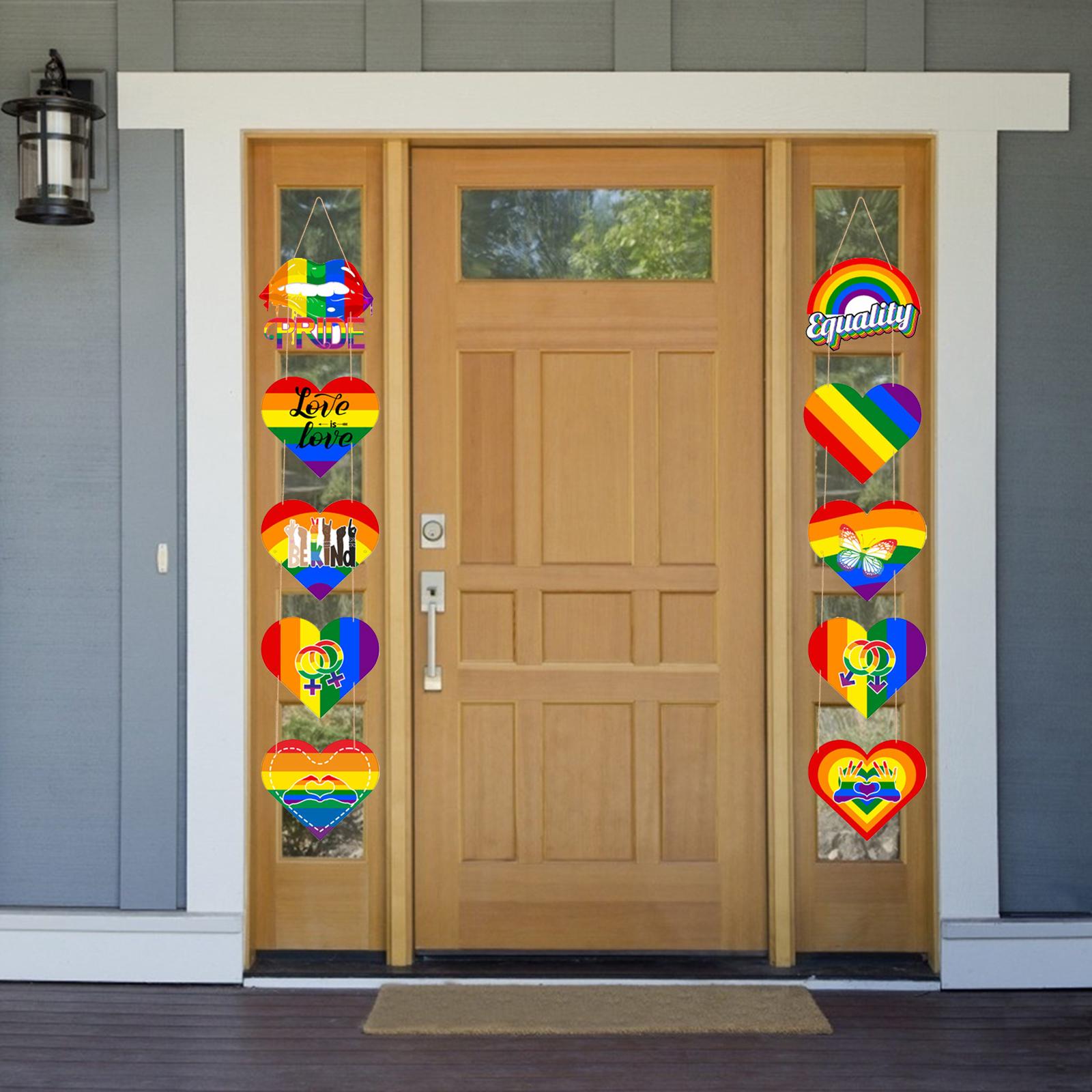 Gay Pride Day Outdoor Porch Banner LGBT Pride Month Pride Prom Rainbow Door Wall Sign Party Decoration Supplies