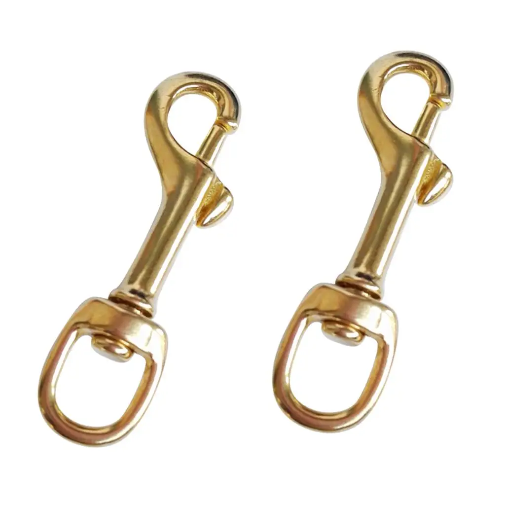4pcs Gold Brass Swivel Eye  Snap Hook Clip for Scuba Diving Snorkeling