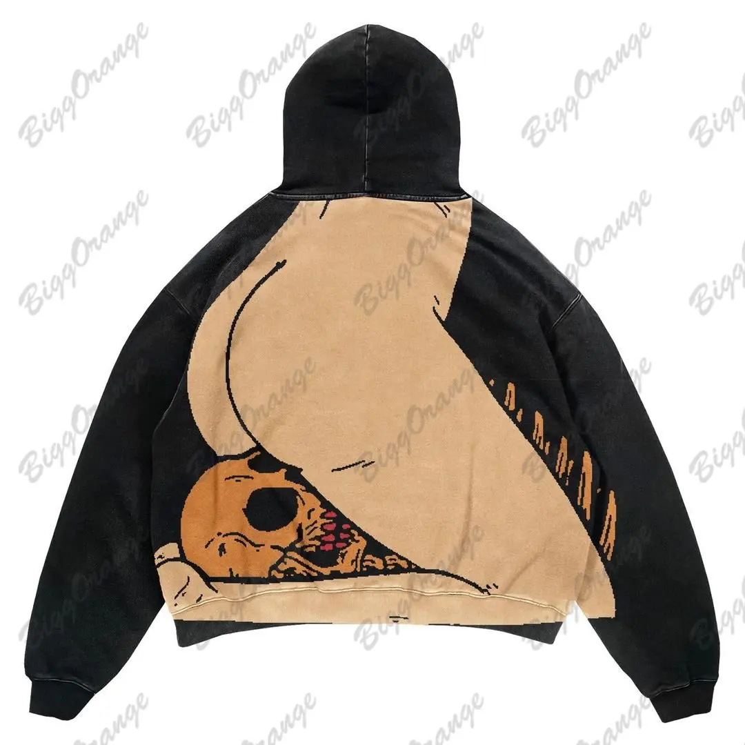 Y2k sexy crânio impressão design hoodies mulheres