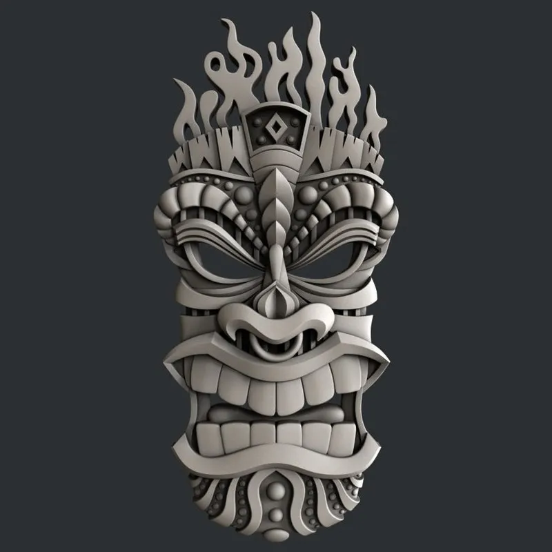 Totem 3D STL Model for CNC Router Engraving & 3D Printing Relief Support ZBrush Artcam Aspire Cut3D butcher block woodworking bench