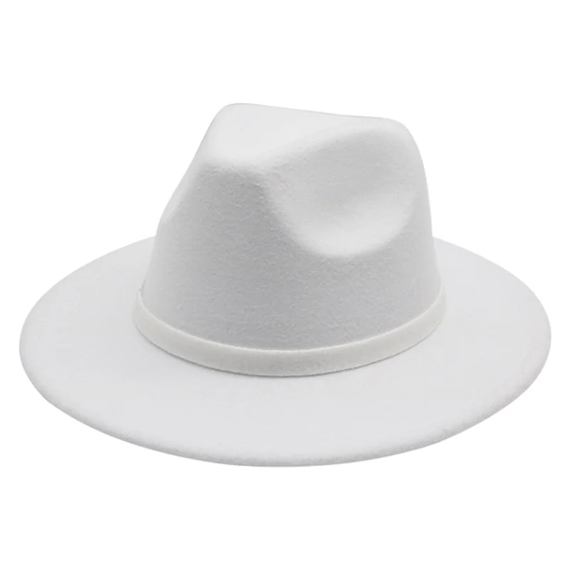 Women Hat Fedoras Winter Women's Hat Felted Cap Men Solid Band Casual Black White Wedding Fedora Hat Sombrero Hombre Sombrero leopard fedora hat