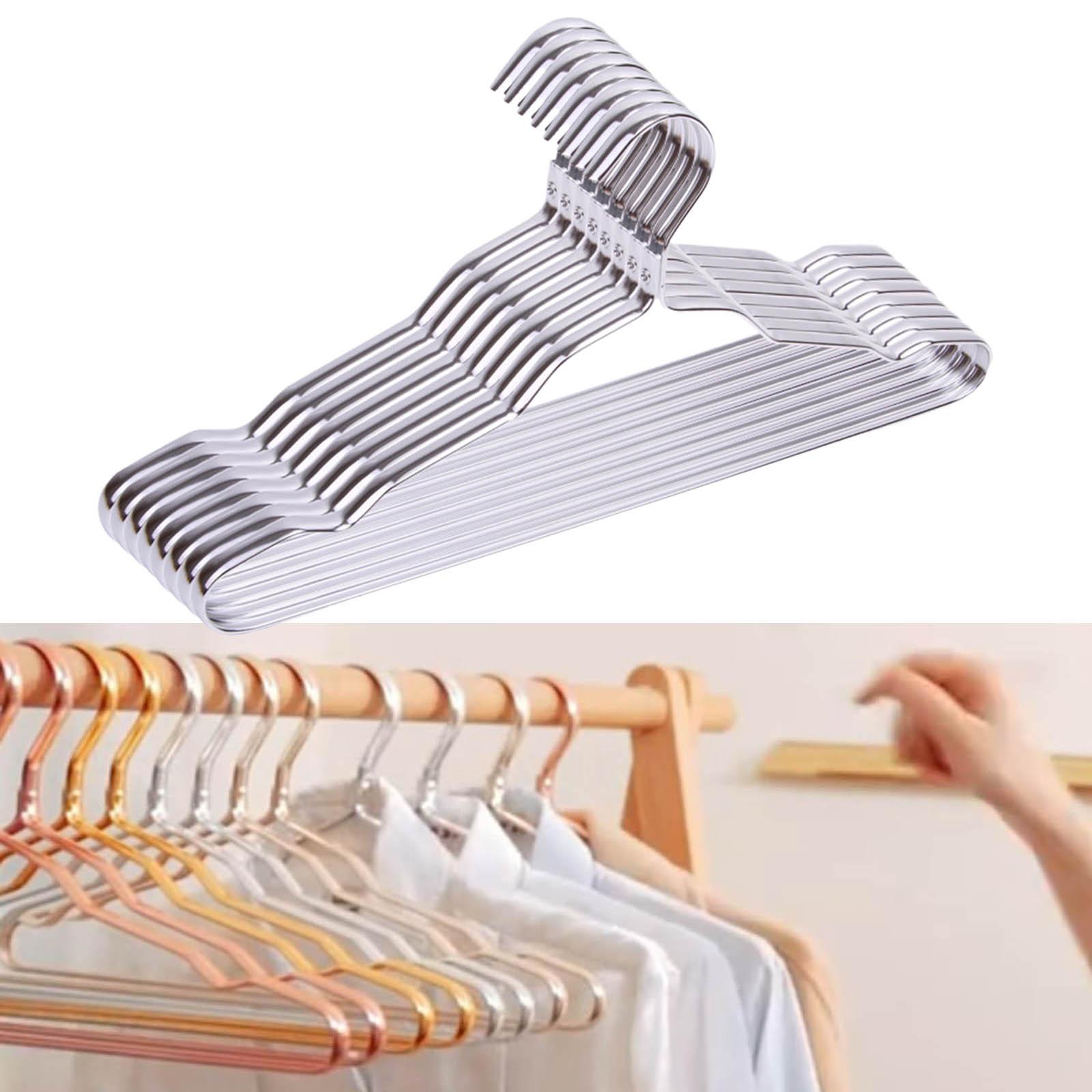 10Pcs Strong Metal Wire Hangers Anti Slip for Home Nursery Everyday Use
