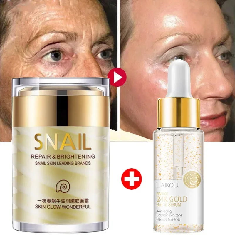 Best of Snail Collagen Face Cream Anti Aging Whitening Moisture Facial Firming Serum Anti Wrinkles Eye Bags Korean Skin Care Product 60g Reviews & Tips