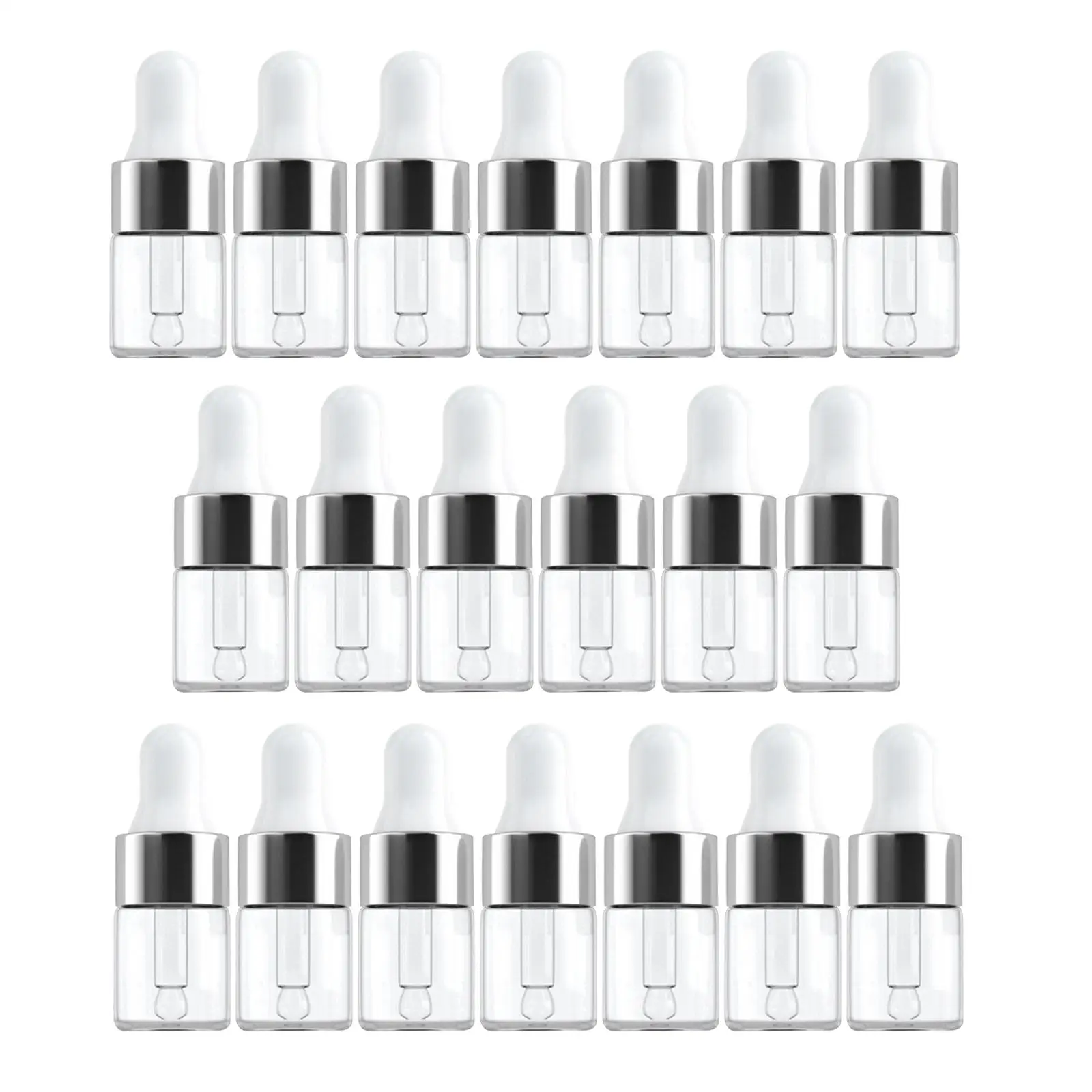 20x Empty Essential Oil Bottle Refillable Oil Containers Lightweight Glass Bottle Dropper Bottles for Travel Home Office Massage