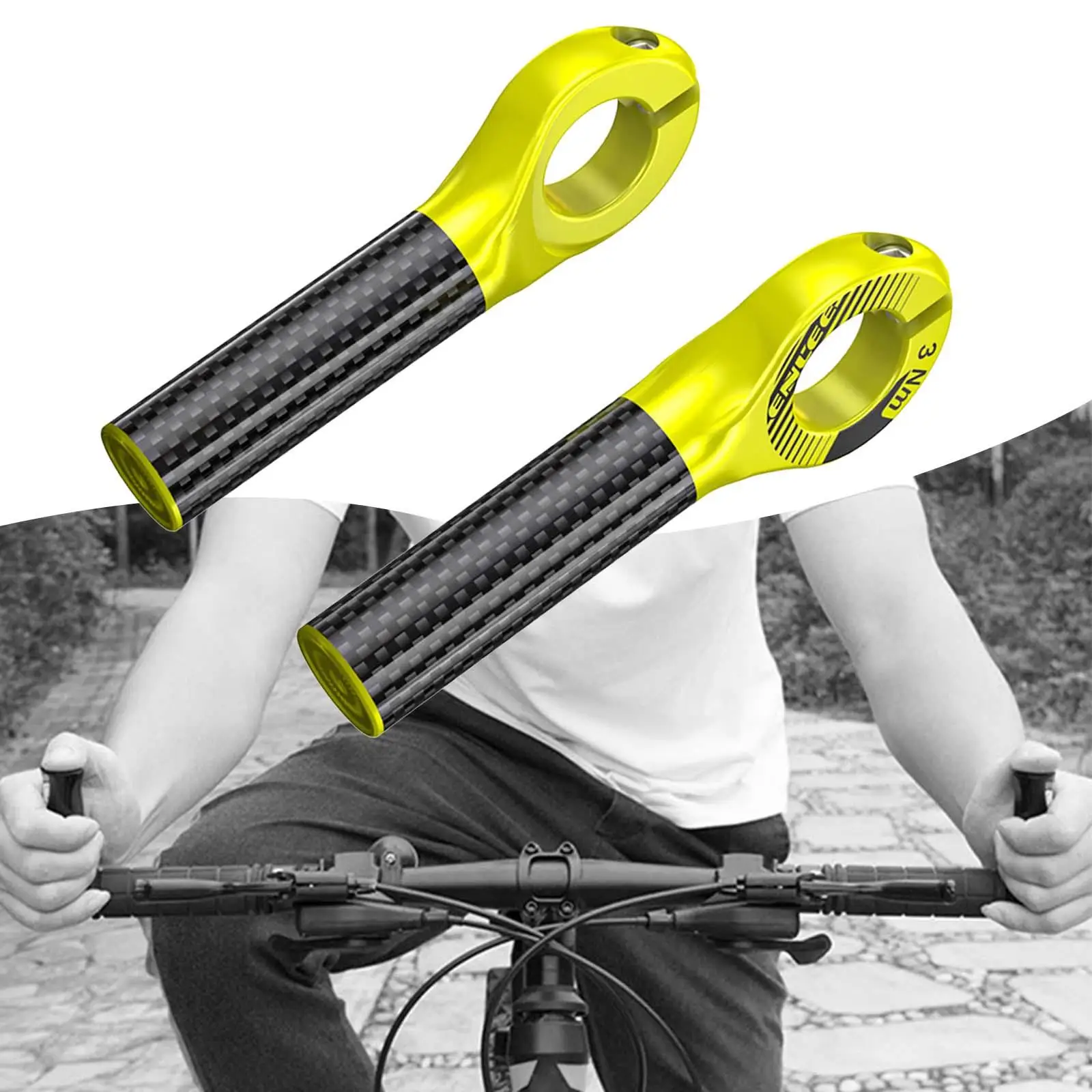 2Pcs Mountain Bike Handlebar Ends High Strength Comfortable Wear Resistant Handle Bar Grips for Folding Bike Cycling Replacement